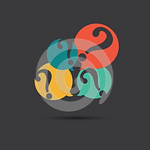 Vector of question marks icon photo