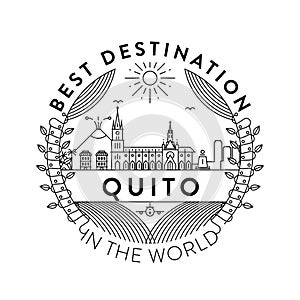 Vector Quito City Badge, Linear Style