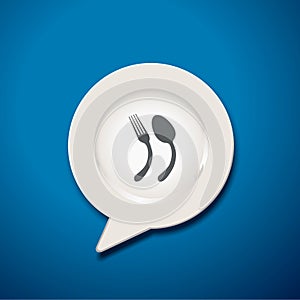 Vector of Quotation Marks Speech Plate Icon