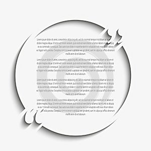 Vector Quote Circle Blank Template. Bracket.