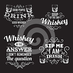 Vector quote typographical background about whiskey.