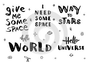 Vector quote of Univers with decoration.