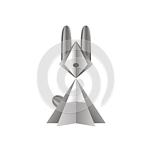 Vector rabbit of paper on white background