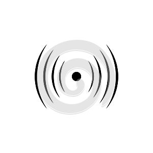 Vector radar icon - linear radiolocation sign or design element