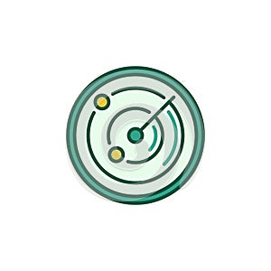 Vector Radar Screen concept round green icon