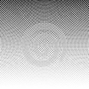 Vector radial halftone black background pattern