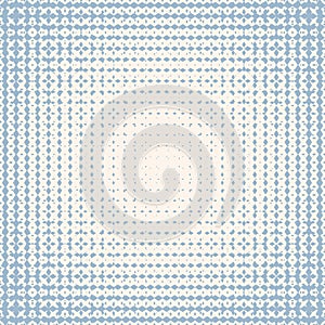 Vector radial halftone seamless pattern. Soft blue and white ripple texture