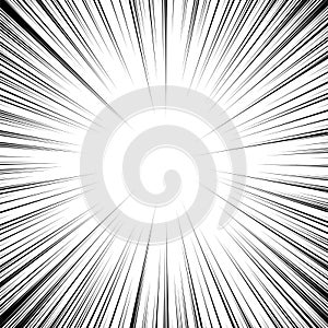 Vector radial speed cartoon. motion line background