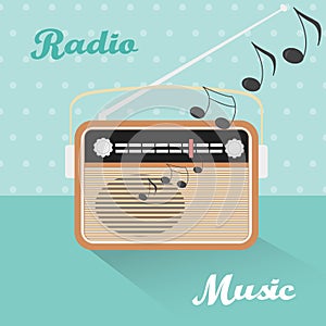 Vector radio illustration.