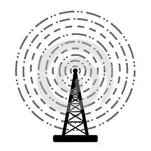 vector radio tower broadcast