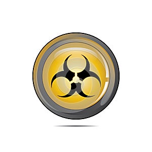 Vector - Radioactive Danger Yellow Button.