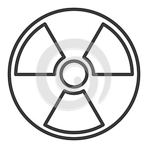 Vector Radioactive Hazard Warning simple icon or sign in thin line style