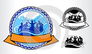 vector rafting emblem logo photo