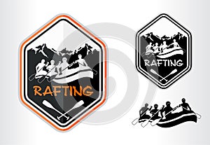Vector rafting emblem logo photo