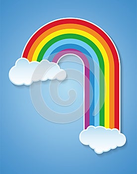 vector rainbow and clouds