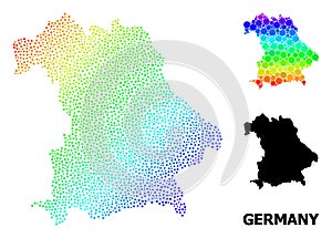 Vector Rainbow Colored Dot Map of Germany