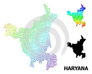 Vector Rainbow Colored Dot Map of Haryana State photo