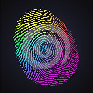 Vector Rainbow Multicolor Fingerprint
