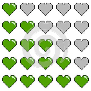 Vector ranking with green pixel hearts