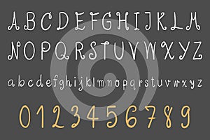 Vector real hand calligraphic Alphabet