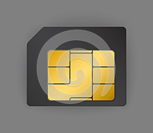 vector real sim card with gold chip
