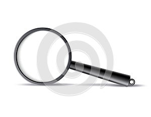 Vector realistic 3d magnifying glass lens isolated