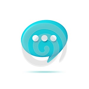 Vector realistic 3d speech bubble, chat icon, message box