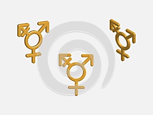 Vector realistic 3d transgender gender sign