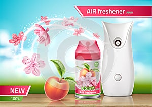 Vector realistic air freshener spray ad mock up