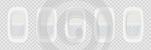 Vector realistic airplane window, aircraft illuminator.Vector illustration