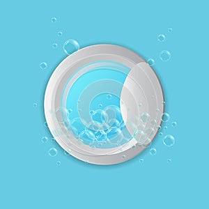 Vector realistic automatic washing-machine