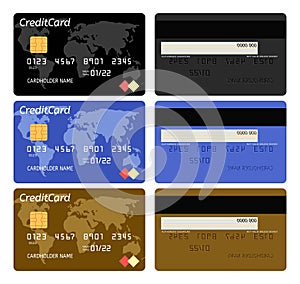 Vector realistic bank credit card template