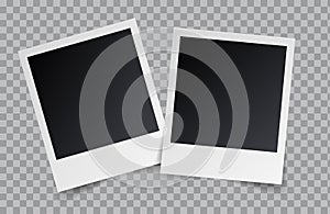 Vector realistic blank photo frames isolated on transparent background