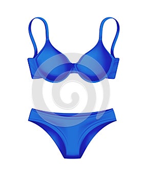 Vector realistic blue bra panties template mockup