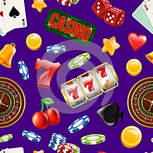 Vector realistic casino gamble pattern or background illustration