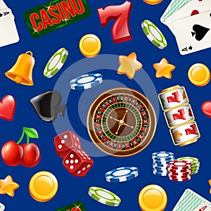 Vector realistic casino gamble pattern or background illustration
