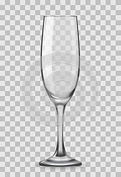 Vector Realistic champagne glasses isolated on transparent background. Mockup template blank for product packing