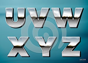 Vector chrome letters with landscape relection photo