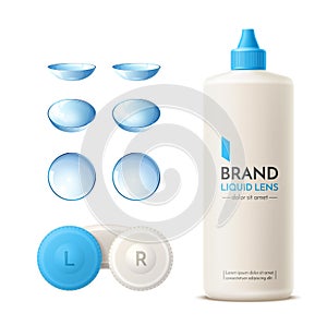 Vector realistic contact lens container mock up
