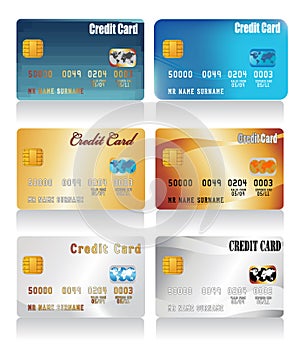 Vector realistic credit cards