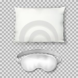 Realista  tridimensional ilustraciones de blanco almohada a durmiendo. mitigar icono. imitar arriba diseno plantilla 