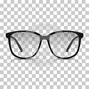 Vector realistic dioptric glasses isolated on transpatrent background. Modern trendy eyeware