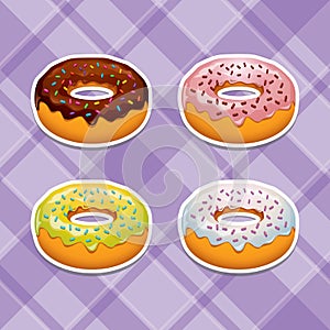 Vector realistic donut icons