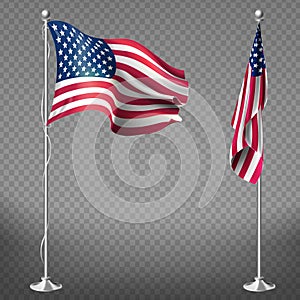 Vector realistic flags of United States of America