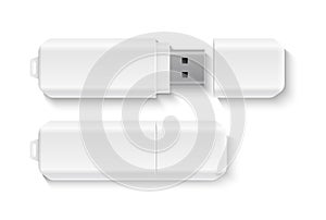 Vector realistic flash drive data storage mockup