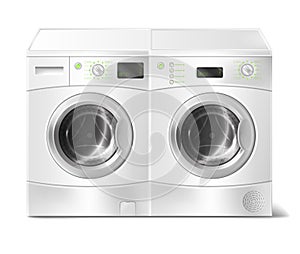 Vector realistic front-load washer and dryer