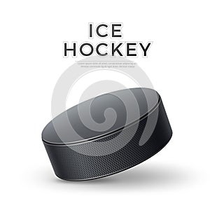 Vector realistic ice hockey 3d puck for betting