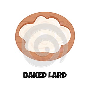 Vector Realistic Illustration of Animal Baked Lard