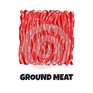 Vector Realistic Illustration of Ground Meat