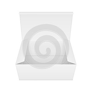 Vector realistic image of blank cardboard closed rectangular box